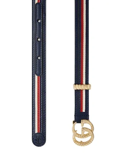 Shop Gucci Torchon Double G Belt In 4266 Blue