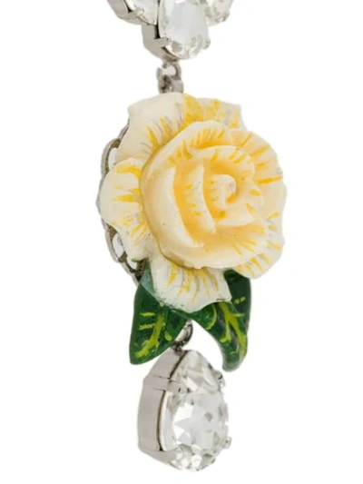 Shop Dolce & Gabbana Flower Drop Pendant In Metallic