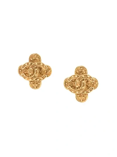 Pre-owned Chanel Cc Logos Earrings In Gold