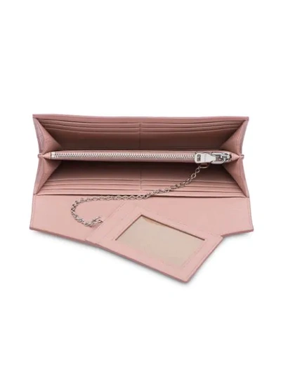 Shop Miu Miu 'madras' Portemonnaie In F0615 Orchid Pink