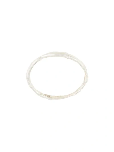 Shop Natalie Marie Dotted Organic Band In Silver