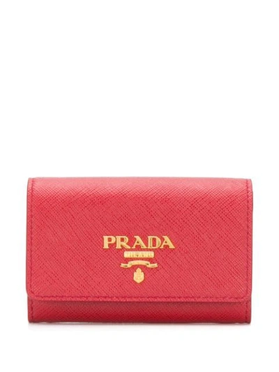 Shop Prada Kartenetui Mit Logo-schild In Red