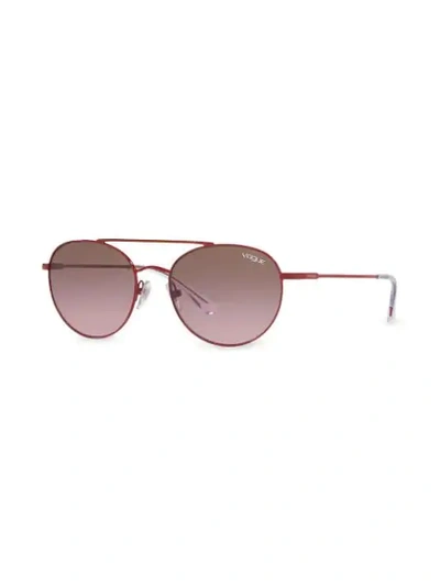 Shop Vogue Eyewear Aviator Sunglasses In Red