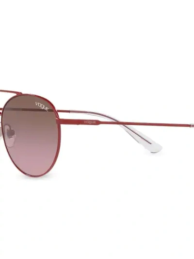 Shop Vogue Eyewear Aviator Sunglasses In Red