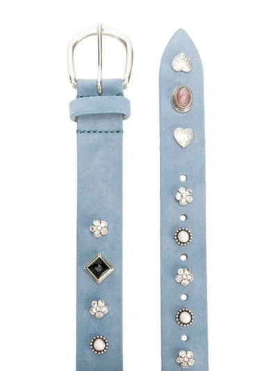 Shop Isabel Marant Stone-embellished Belt In Blue