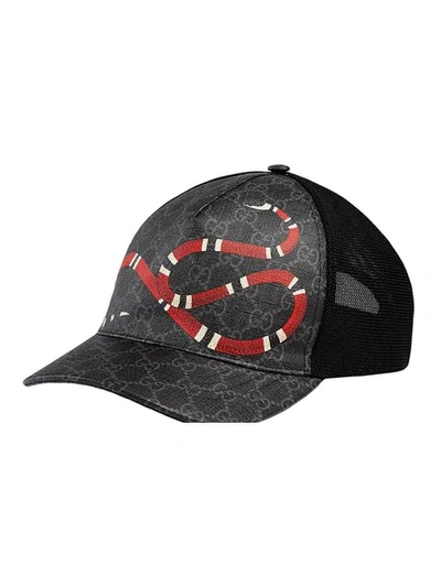 Shop Gucci 'kingsnake Gg Supreme' Baseballkappe - Schwarz In Black