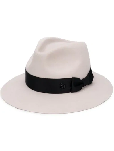 Shop Maison Michel Rico Fedora Hat In White