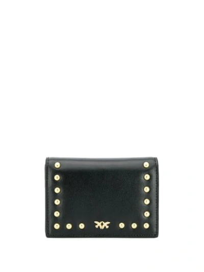 Shop Pinko Studded Card Holder In Z99 Black