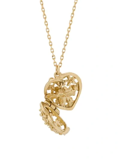 Shop Alex Monroe Beekeeper's Hidden Bee Locket In Gold