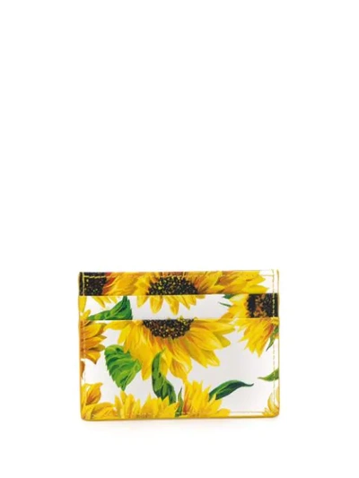 Shop Dolce & Gabbana Sunflower-print Cardholder In Yellow