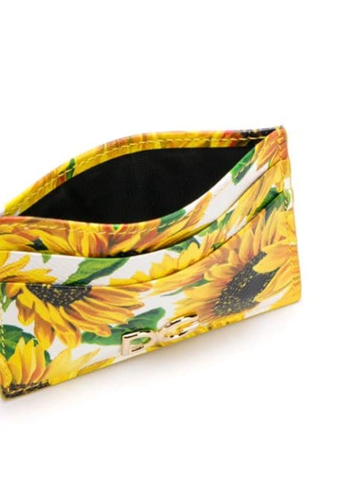 Shop Dolce & Gabbana Sunflower-print Cardholder In Yellow