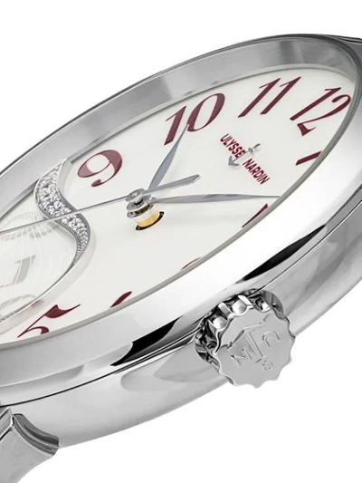 Shop Ulysse Nardin Farfetch Exclusive Classico Jade 37mm In White Mop / Burgundy Arab Fig.