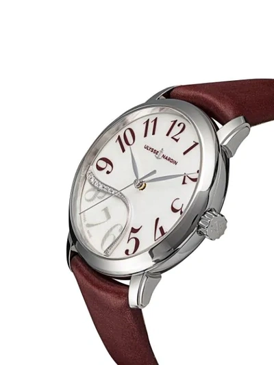 Shop Ulysse Nardin Farfetch Exclusive Classico Jade 37mm In White Mop / Burgundy Arab Fig.