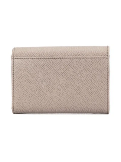 Shop Dolce & Gabbana Logo Plaque Small Wallet In Neutrals