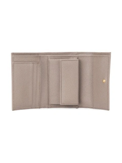 Shop Dolce & Gabbana Logo Plaque Small Wallet In Neutrals