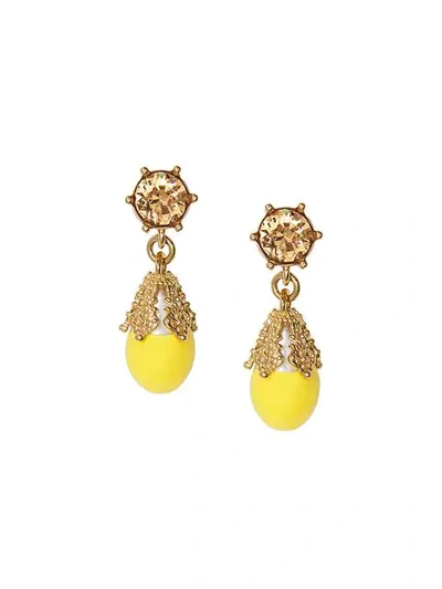 Shop Burberry Gold-plated Faux Pearl Charm Earrings