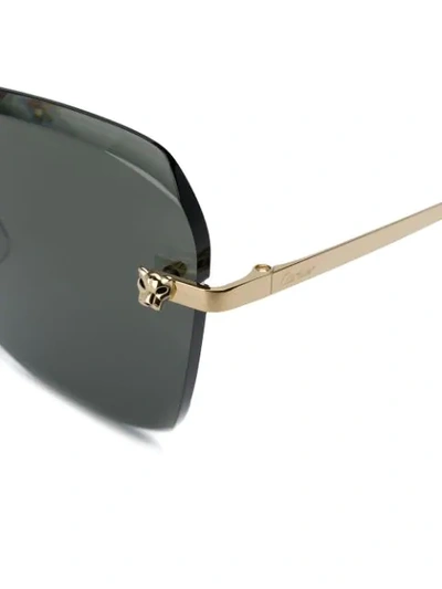 Shop Cartier Oversized Sunglasses In Black