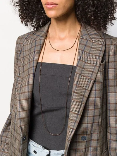 Shop Brunello Cucinelli Spinel Necklace In Brown