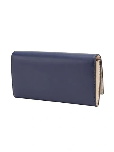 Shop Fendi Peekaboo Continental Wallet In Blue