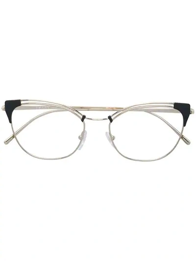 Shop Prada Cat-eyed Frame Glasses In Metallic