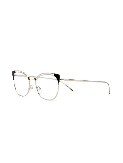 Shop Prada Cat-eyed Frame Glasses In Metallic