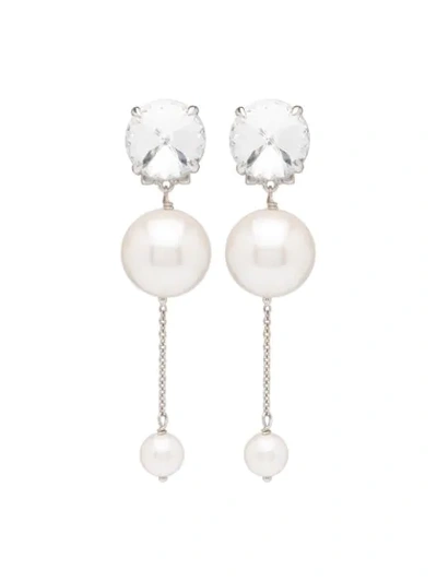 Shop Miu Miu Ohrringe Mit Perlen In White