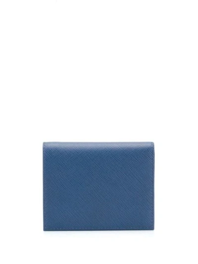 Shop Prada Logo Wallet In Blue