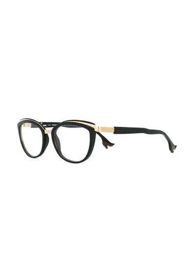 Shop Face À Face Metallic Cat-eye Glasses In Black