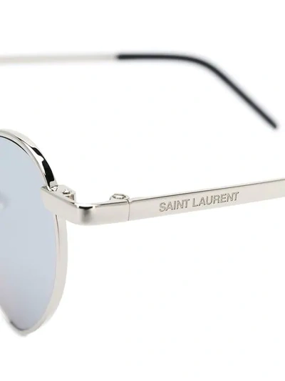 SAINT LAURENT 爱心框太阳眼镜 - 银色