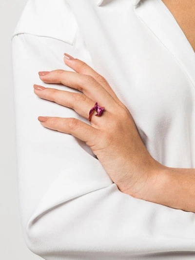 Shop Annelise Michelson Tiny Dechainee Ring In Pink