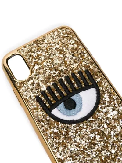 Shop Chiara Ferragni Embroidered Eye Phone Case - Gold