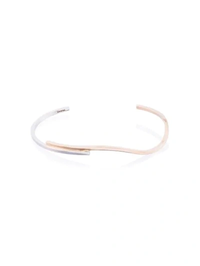 Shop Kova 18k Rose And White Gold Open Cuff Bracelet In Metallic