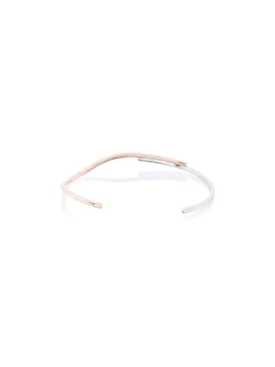 Shop Kova 18k Rose And White Gold Open Cuff Bracelet In Metallic