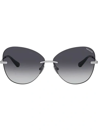 Shop Coach Oversized Sunglasses In Black