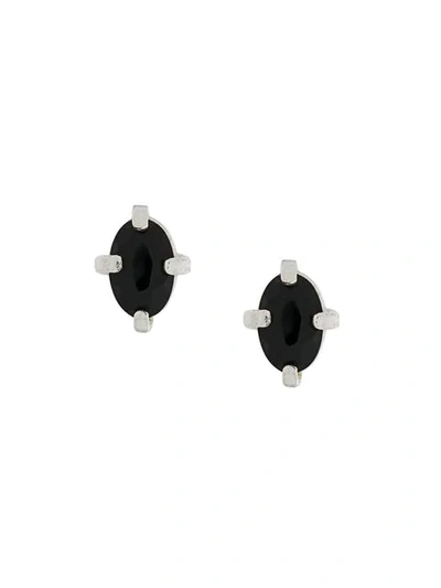 Shop Wouters & Hendrix My Favourites Onyx Stone Studs In Silver