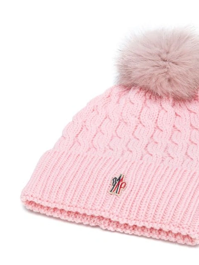 Shop Moncler Grenoble Ribbed Knit Cap - Pink