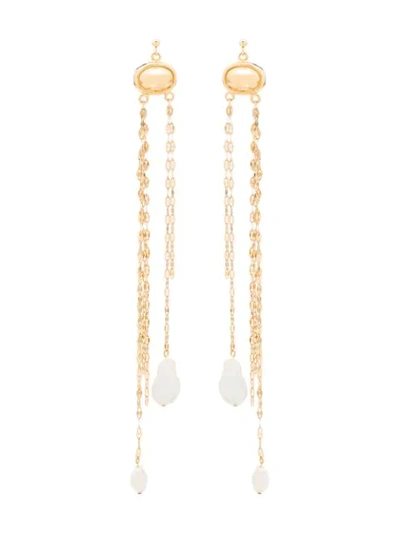 Shop By Alona Chain Pearl-drop Earrings In Gold