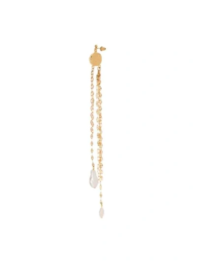 Shop By Alona Chain Pearl-drop Earrings In Gold