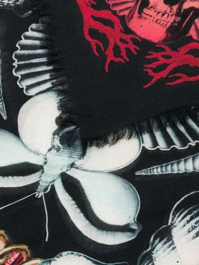 Shop Alexander Mcqueen Dream Shell Scarf In Black