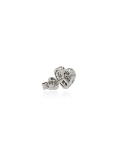 Shop Shay 18k White Gold Diamond Heart Stud Earrings - Metallic