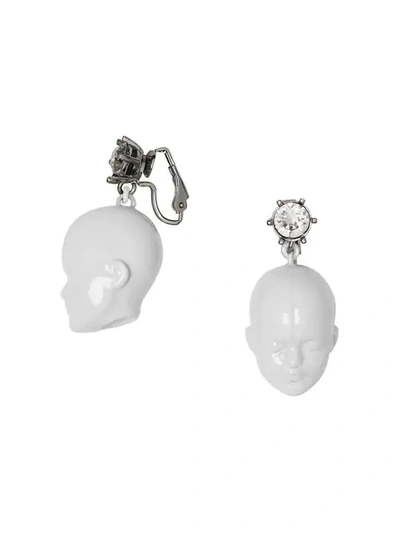 Shop Burberry Crystal And Doll's Head Palladium In White/palladio