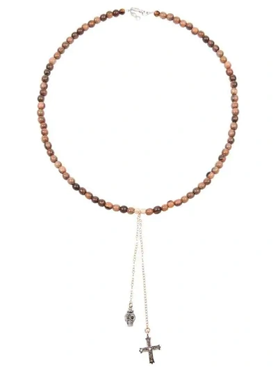 Shop Catherine Michiels Charm Necklace In Brown