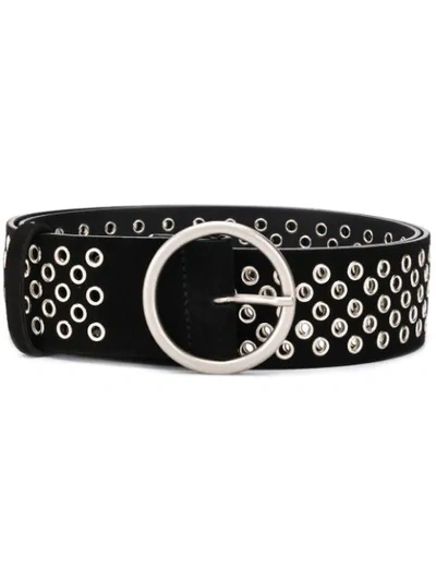 Shop Philosophy Di Lorenzo Serafini Eyelet-embellished Belt In Black