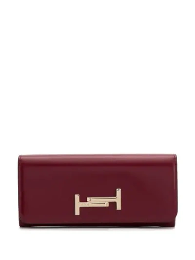 Shop Tod's Logo Plaque Purse In Red