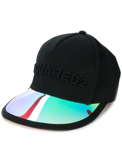 Shop Dsquared2 Wide Visor Baseball Cap In Black