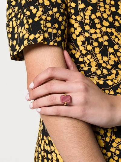 Aliita Deco Stone Ring In Gold