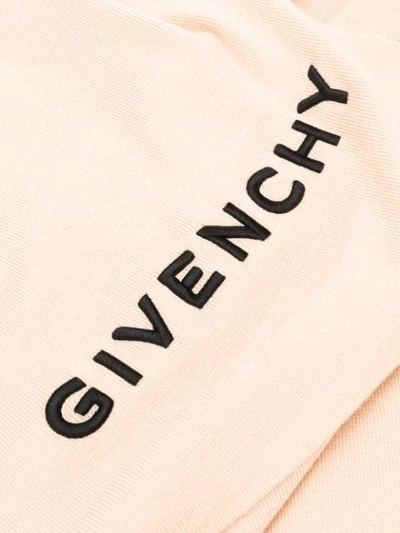 Shop Givenchy Logo Embroidered Scarf In Neutrals