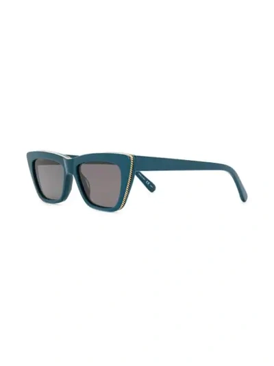 Shop Stella Mccartney Chain Detail Square Sunglasses In Blue