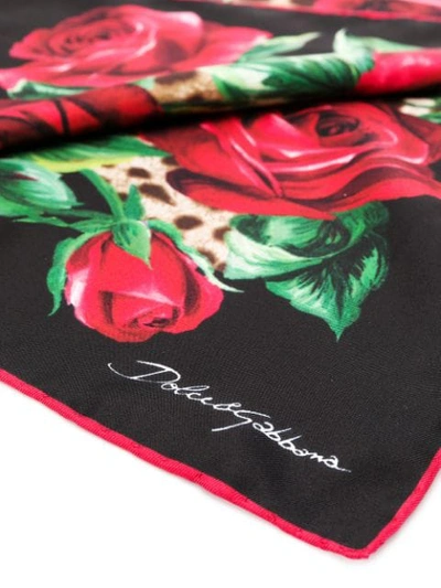 Shop Dolce & Gabbana Leopard Print Foulard In Black