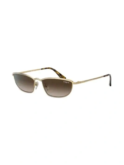 Shop Vogue Eyewear Taura Gem Embellished Sunglasses In Gold
